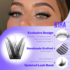 Pawotence Lash Clusters Wispy Kira DIY application makes lash upgrades quick.