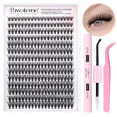 Pawotence lash extension kit clusters for natural-looking at-home enhancement