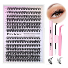 Pawotence lash extension kit with 280 clusters for customizable at-home looks