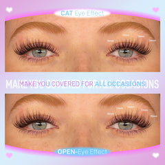 Pawotence soft band cluster lashes closeup for comfortable, barely-there wear.