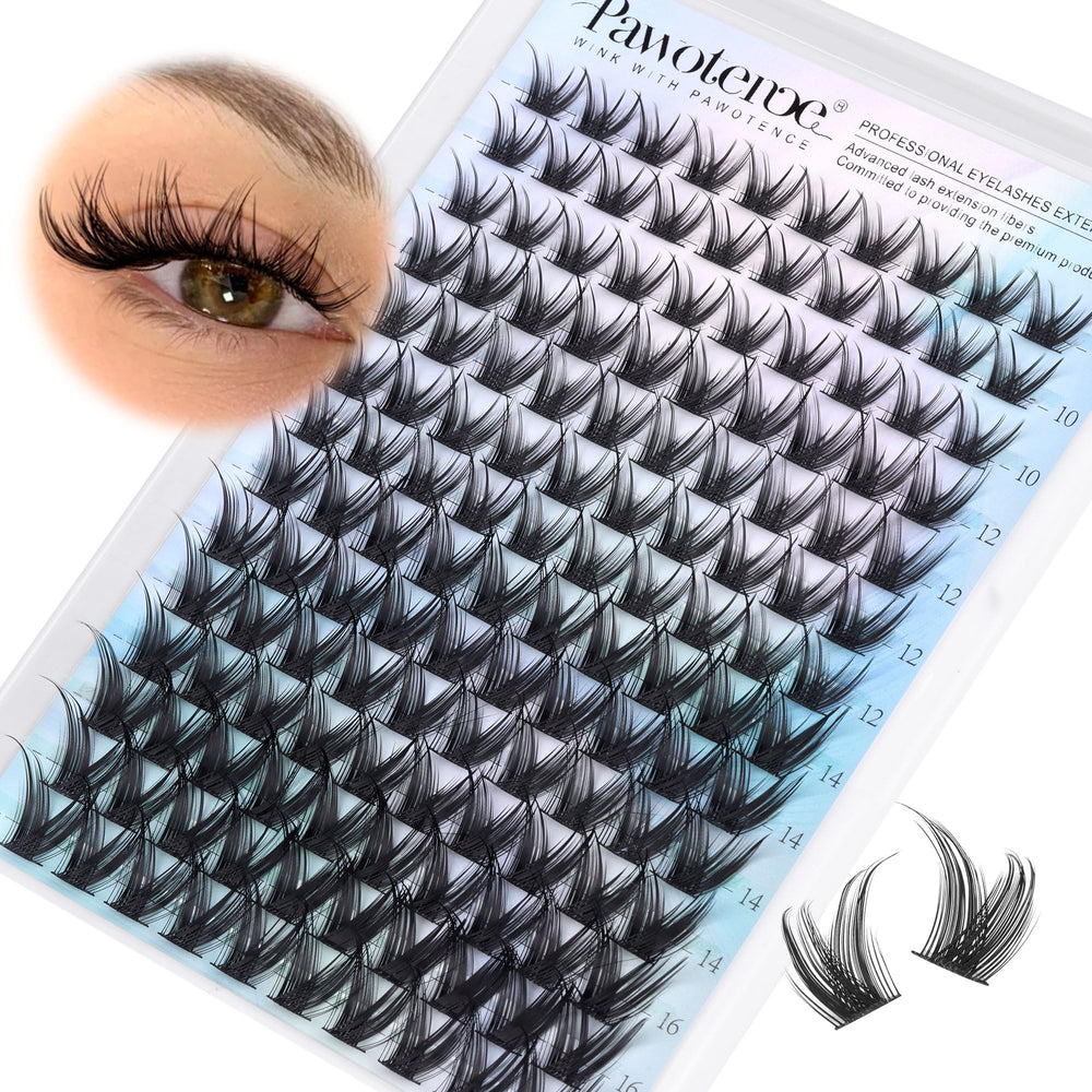 Pawotence wispy cluster lashes 10-16mm for natural fullness