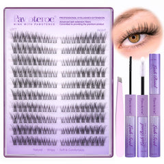 Pawotence Wispy Lash Clusters Kit packaging highlights a complete at-home lash kit for easy DIY installs