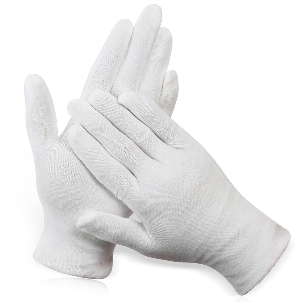 Guantes Paxcoo de algodón XL blancos en paquete de 12, ideales para uso diario
