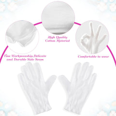 Paxcoo guantes de algodón XL para spa de manos y cosmética suave