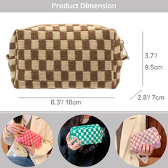 PAZIMIIK zipper makeup case coffee secures items with a chic closure.