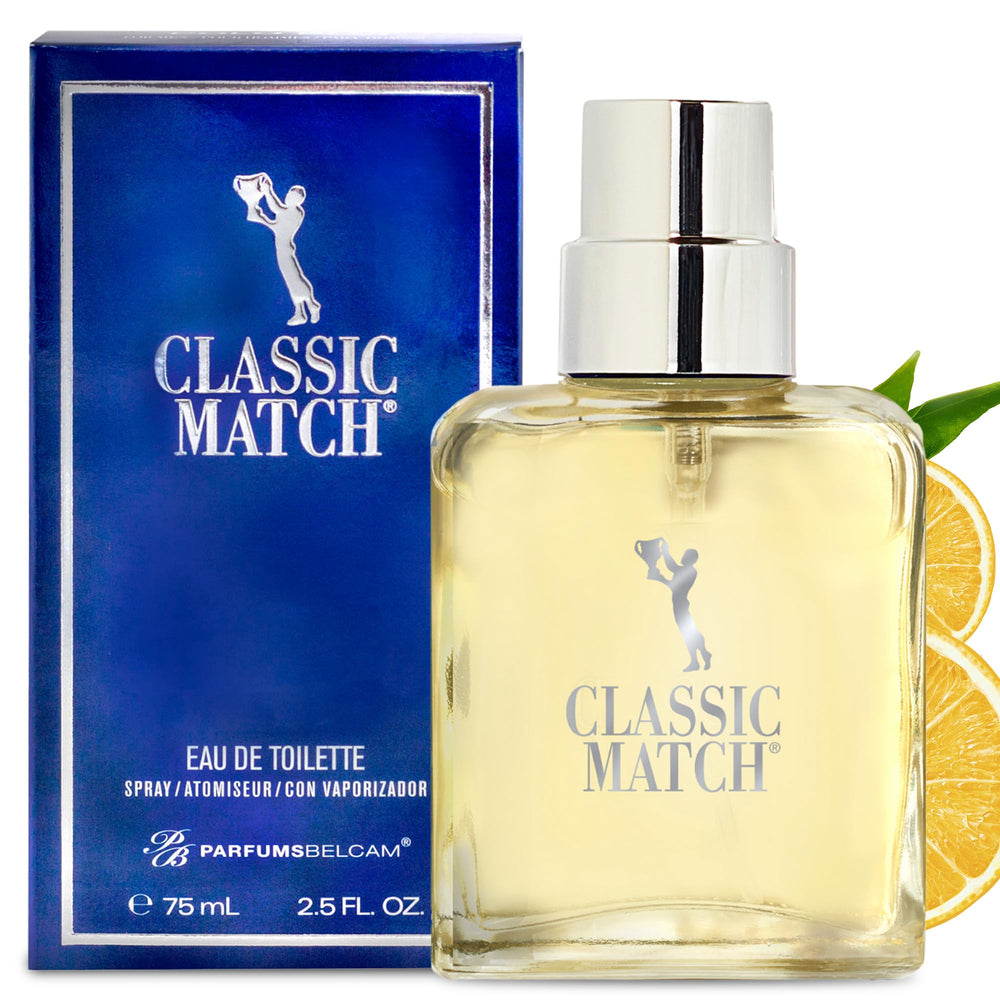 PB ParfumsBelcam Blue Classic Match bottle front with crisp citrus freshness for daily wear.
