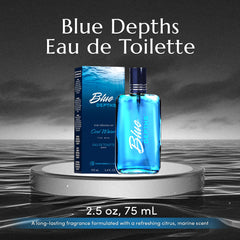 PB ParfumsBelcam Blue Depths spray action highlighting long-lasting freshness