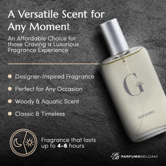 PB ParfumsBelcam G eau packaging showcases affordable luxury in a compact box