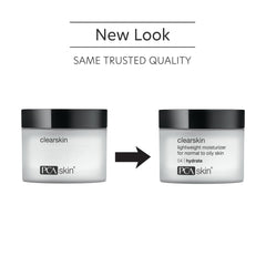 Cream swirl on a clean surface highlights Clearskin purifying texture.