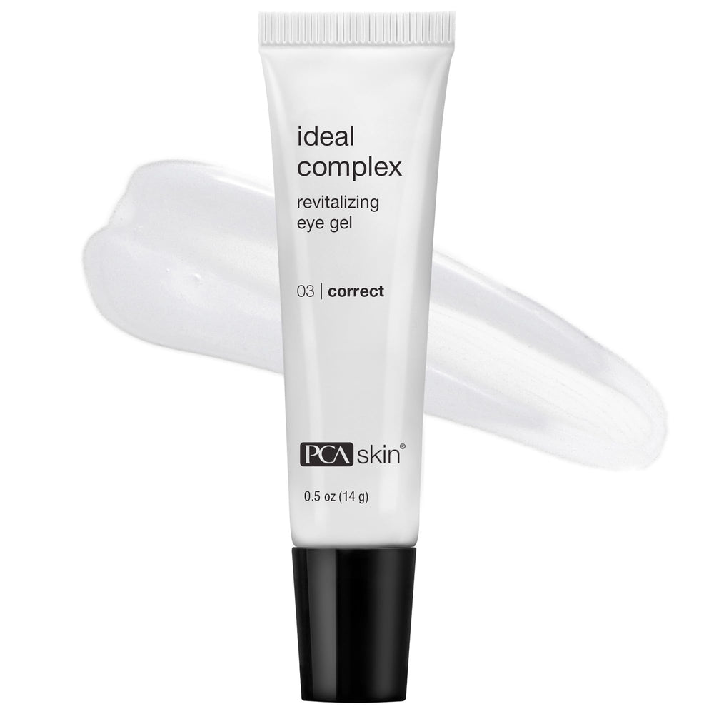 PCA SKIN Ideal Complex Revitalizing Eye Gel packaging shown for daily eye care routine