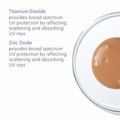 PCA SKIN tinted sunscreen blended on the neck for even tone