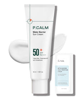 PCALM crema solar barrera de agua, aplicación suave y sin residuo blanco.