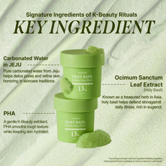 P.CALM Holy Basil Extract seen in texture for gentle cleansing on sensitive skin.