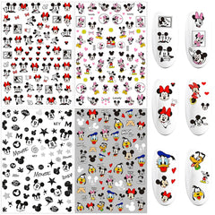 PDFADSK cartoon nail decals applied with tweezers for easy nails
