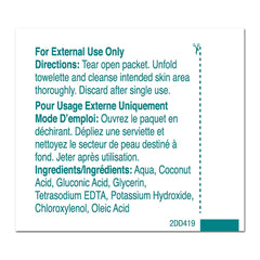 PDI Castile Soap Towelettes for travel and bedside kits, quick cleansing.