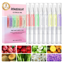 Peacecolor 8Pcs cuticle oil pen with Lily flavor for nail hydration.
