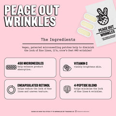 Patch adheres to the cheek area for targeted wrinkle care.