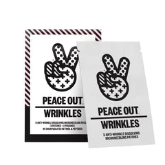 Peace Out microneedling patches in use on skin for a smoother, refined look.