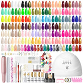 Peacecolor 83Pcs gel kit with UV lamp for at‑home salon‑quality manicures.