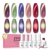 PEACECOLOR Cat Eye Red Glitter polish highlights bold, party-ready shimmer.