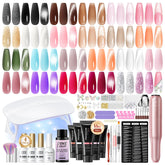 PEACECOLOR kit contents with drill and lamp for at-home gel nails.