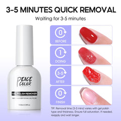 Botellitas Peacecolor remover gel 10 ml para cambios rápidos de color