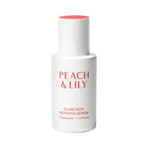 Peach & Lily Glass Skin Refining Serum bottle showing luminous hydration for a radiant complexion.