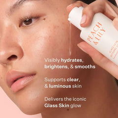 Peach & Lily serum swirled on skin reveals a dewy, plumped look.