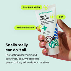 Peach Slices Snail Rescue: textura de gel clara que refresca al instante.