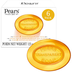 Pears Jabón Transparente Ámbar: limpieza suave e hidratación prolongada.