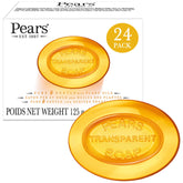 Pears amber glycerin bar close-up showing moisturizing formula for soft skin