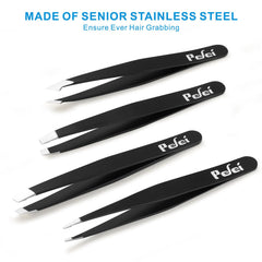 Pefei pointed-slant tweezers for versatile grooming and delicate removals.
