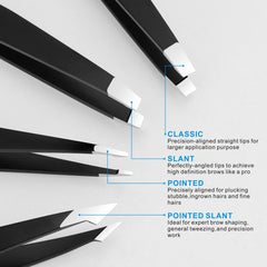 Pefei pointed tweezers for fine hair and steady precision.