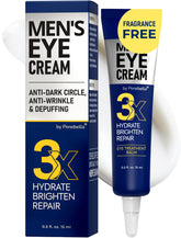 Penebella eye cream application under eye for smoother skin and reduced puffiness.