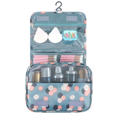 Pengxiaomei toiletry bag with built-in hook for easy hanging and space saving.