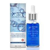 PeptideLabz copper peptide hair serum bottle front view for fuller-looking hair.