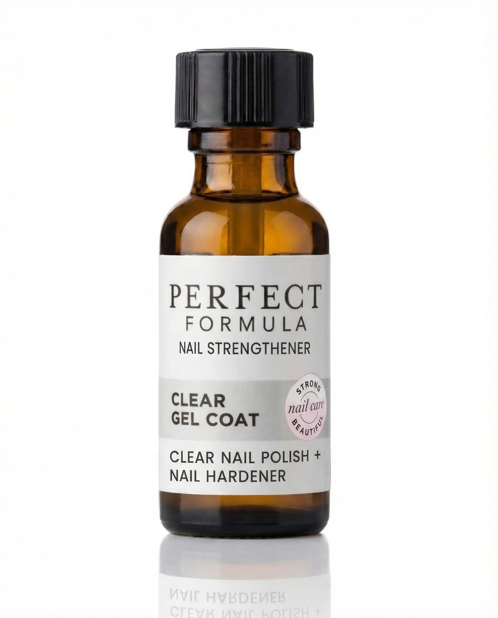 Perfect Formula Clear Gel Coat bottle protects and strengthens nails for a clean look.