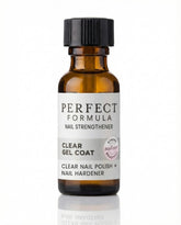 Perfect Formula Clear Gel Coat bottle protects and strengthens nails for a clean look.