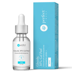Perfect Image Glycolic 30% bottle pour demonstrates controlled application for a professional-grade peel.