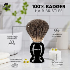 Perfecto badger shaving brush close-up bristles showcasing premium texture