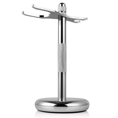 Perfecto Deluxe chrome stand side view highlights stable base and non-slip support