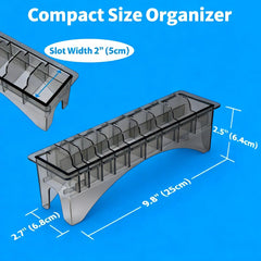 Perfitech guard holder in black complements any workstation while keeping guards secure.