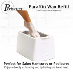 Performa paraffin wax refill in bath setup for gentle warm therapy.