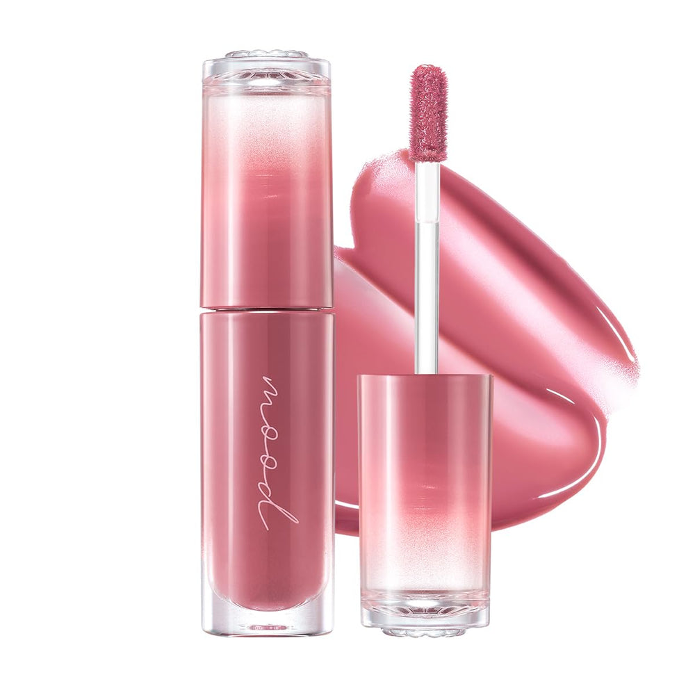 Peripera Ink Mood Glowy Tint, bote brilloso, hidratación suave para labios.