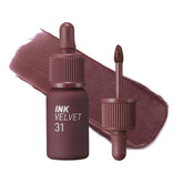 Peripera tinta labial, acabado aterciopelo, aplicador suave para uso diario.
