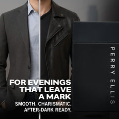 Perry Ellis Midnight mid-note rosemary-geranium blend visual signals sophistication.