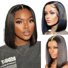 Perselene Wear and Go glueless bob wig front view showing natural silhouette