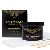 Persian cold wax kit for facial application glides on smoothly for gentle facial hair removal.