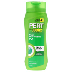 Pert Plus 2-in-1 bottle pour showing easy daily lather for normal hair