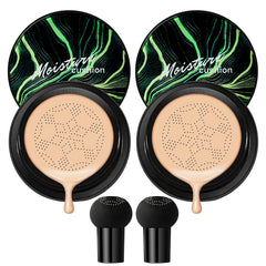 PERVALA 2Pcs Mushroom Head Air Cushion CC Cream packaging close-up showing natural finish.